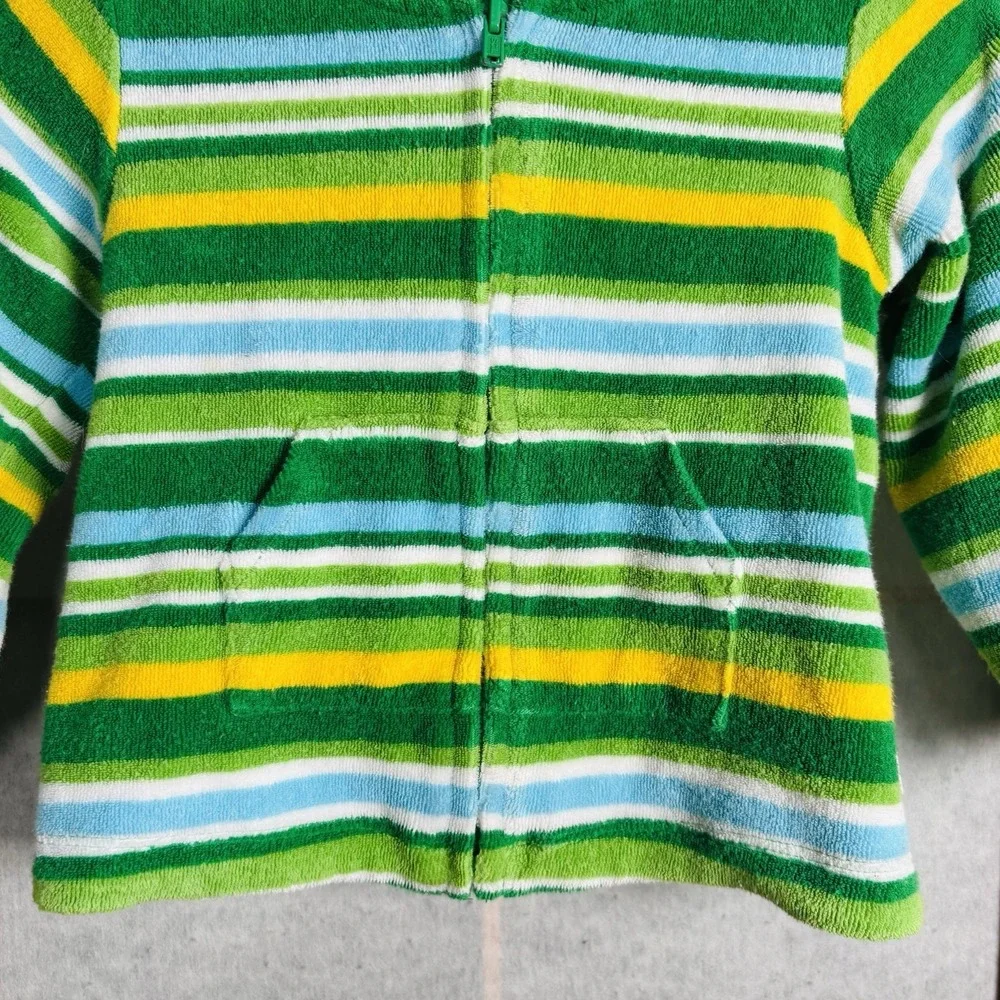 OshKosh Baby Terry Striped Fleece Jacket Jumper Light Green‎ Size XXL 12-18M